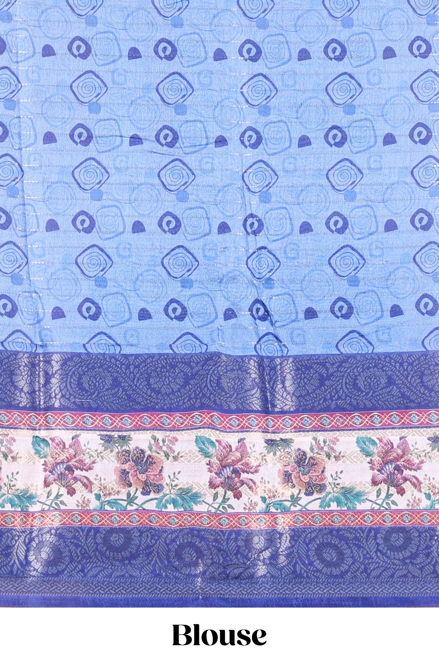 Lavender zari striped geometric design art silk saree with contrast retta petta border and printed pallu