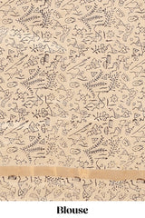 Peacock green kalamkari cotton saree with traditional floral motifs and contrast pallu