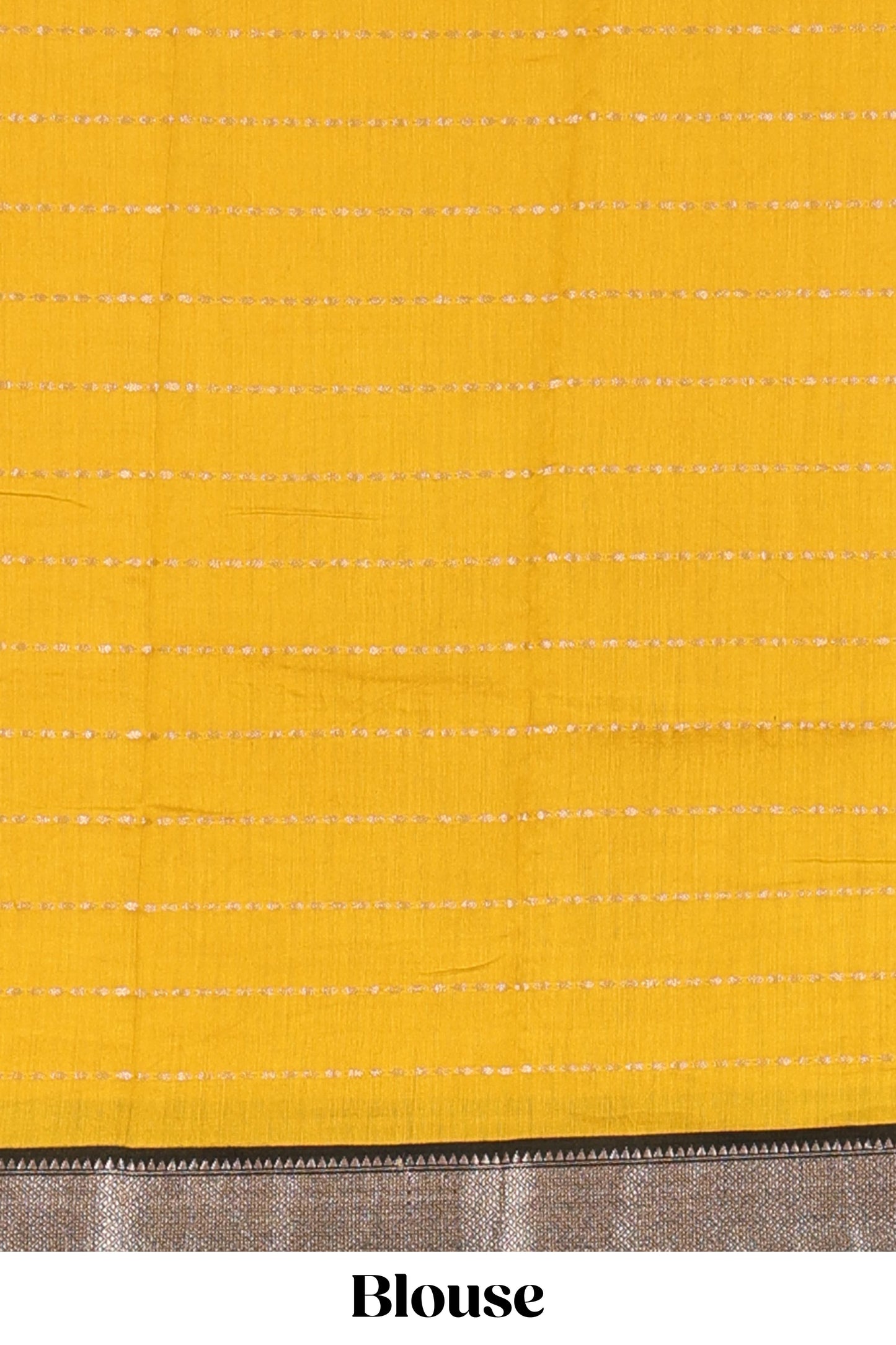 Mustard assam silk saree with floral printed stripes and contrast border