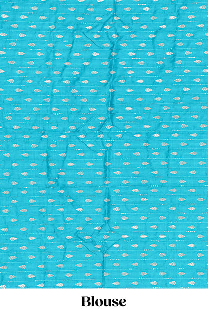 Orange marsh mallow saree with elephant butta and zari border, comes with contrast zari butta blouse