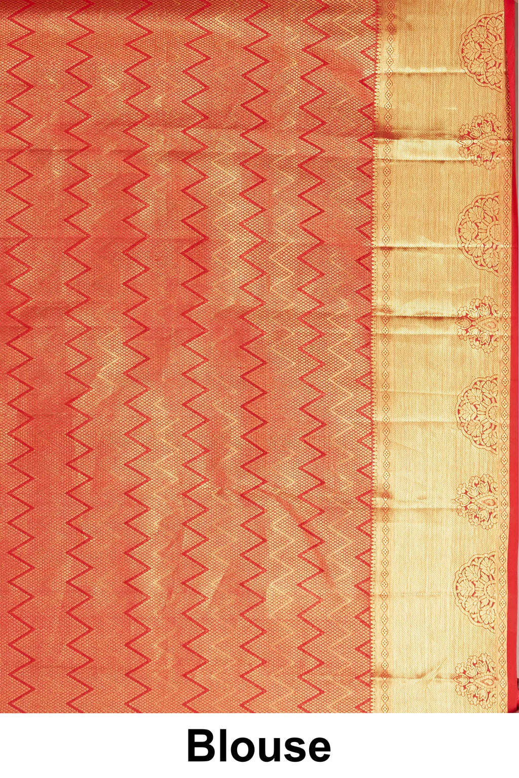 Red Swayamvara Pattu Jacquard Work With Zari Woven Design subtle motifs across the body