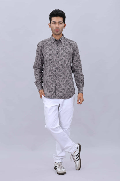 Men’s Pure Cotton Slim Fit Fancy Printed Collar Casual Shirt