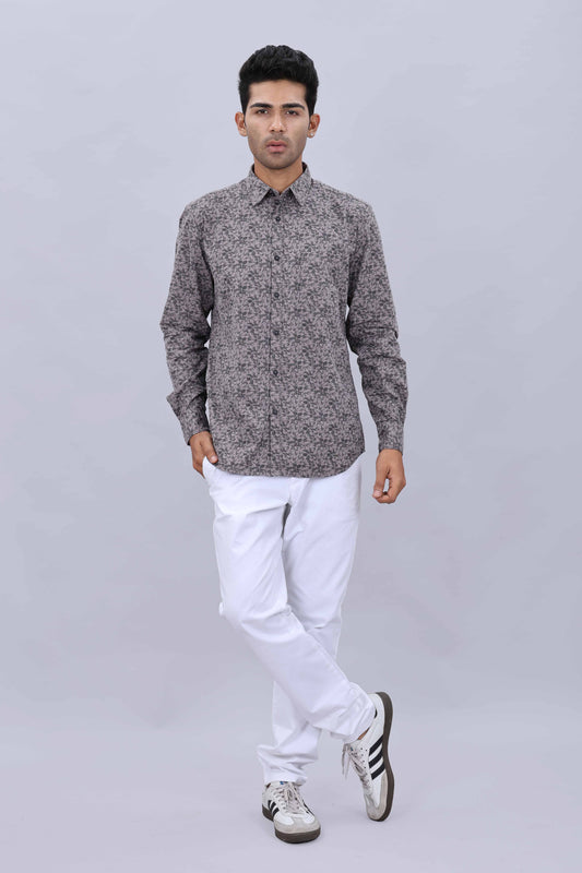 Men’s Pure Cotton Slim Fit Fancy Printed Collar Casual Shirt