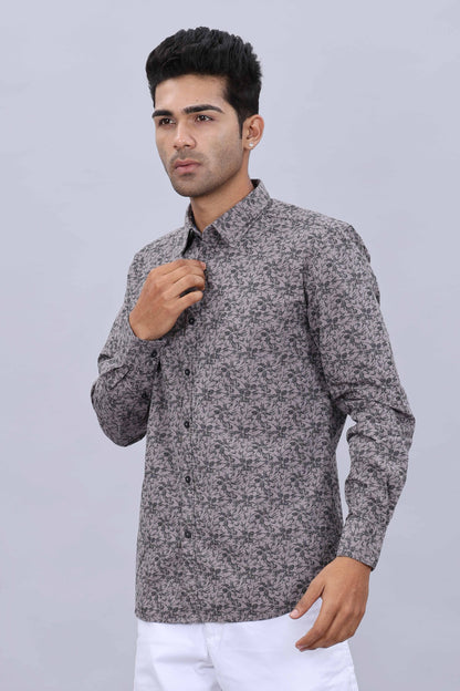 Men’s Pure Cotton Slim Fit Fancy Printed Collar Casual Shirt