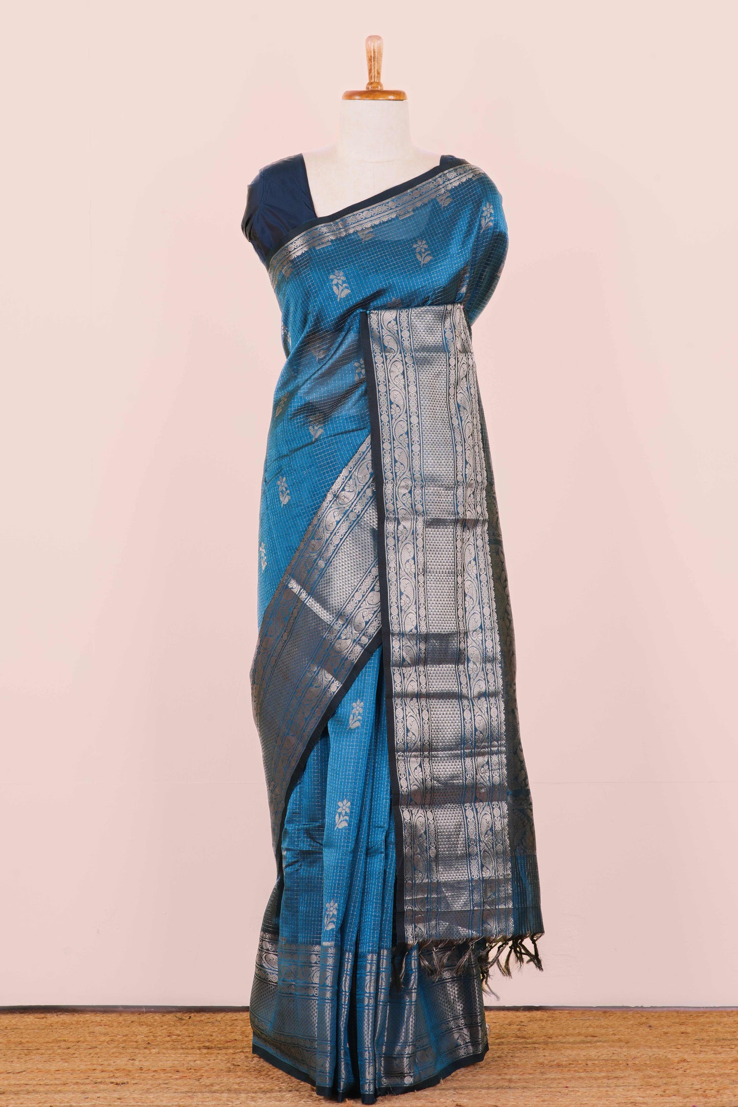 Blue Chirala Silk Cotton