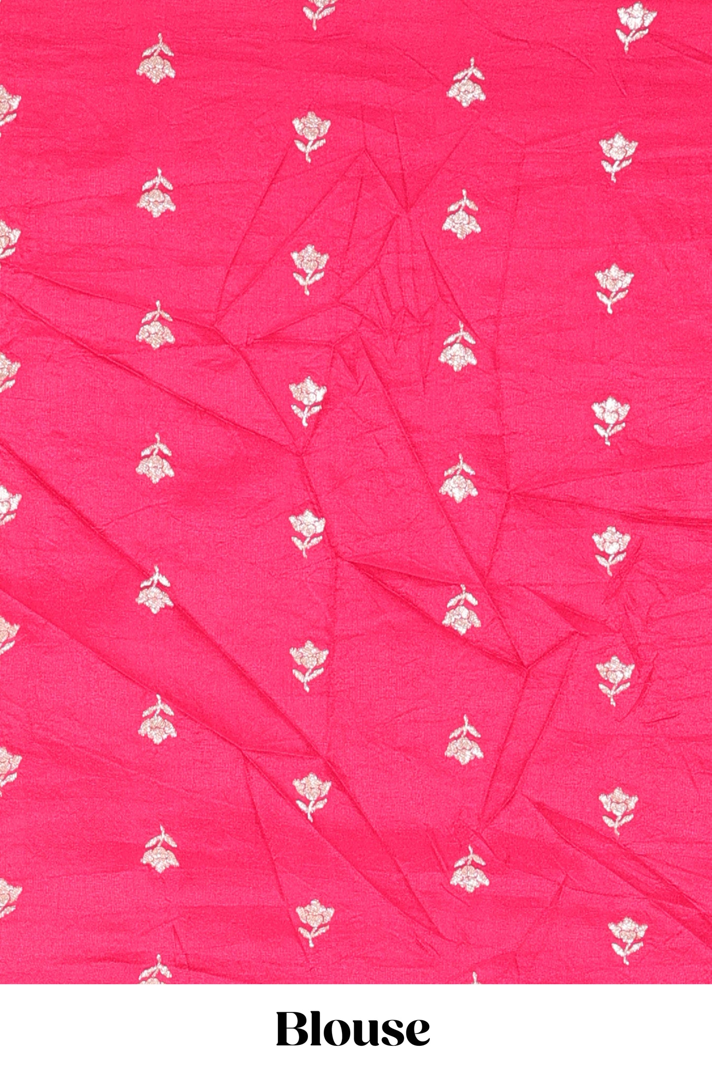 Green viscose dola silk saree with zari butta weave, pichwai motif border and contrast blouse