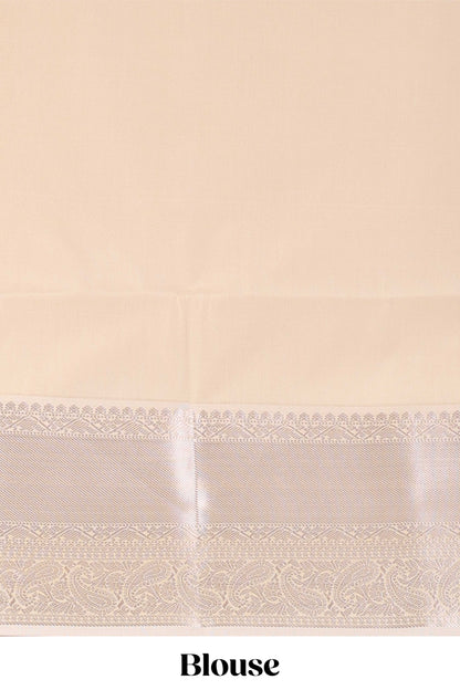 Blue semi soft silk banarasi style saree with gold zari stripes and contrast border