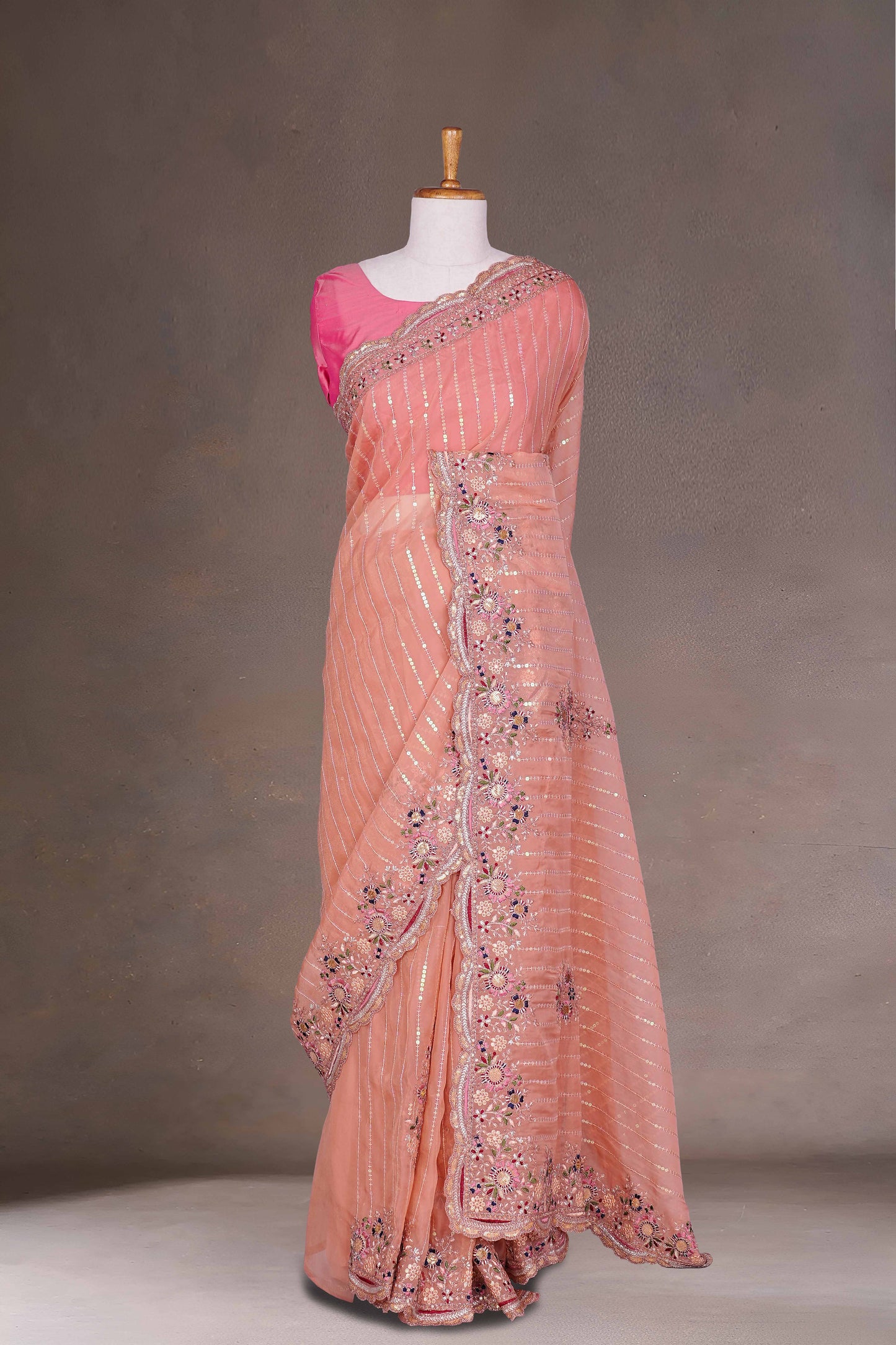 Orange Organza Sarees