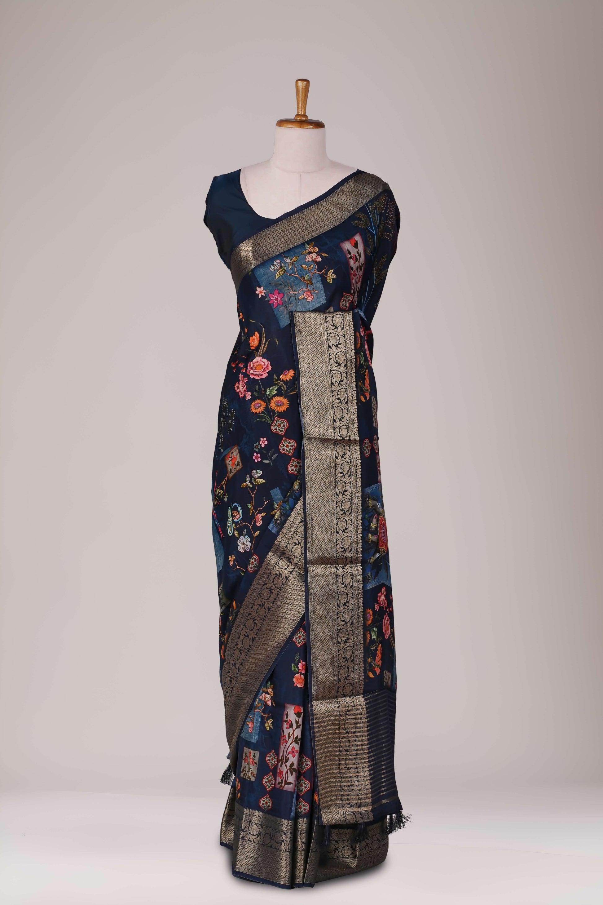 Blue Tussar Sarees
