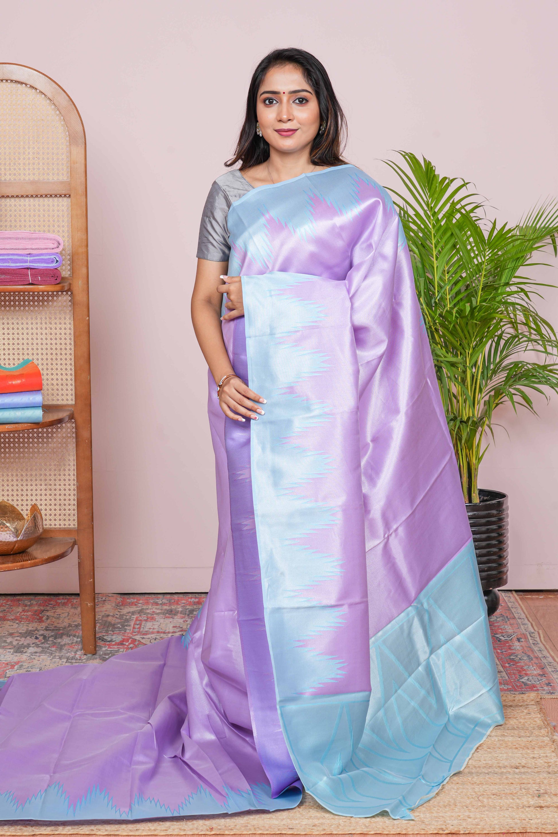 LAVENDER TISSUE SILK SAREE