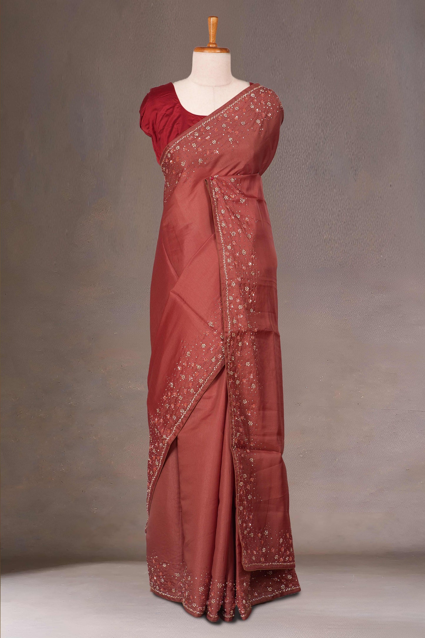 Maroon Tussar Silk Sarees