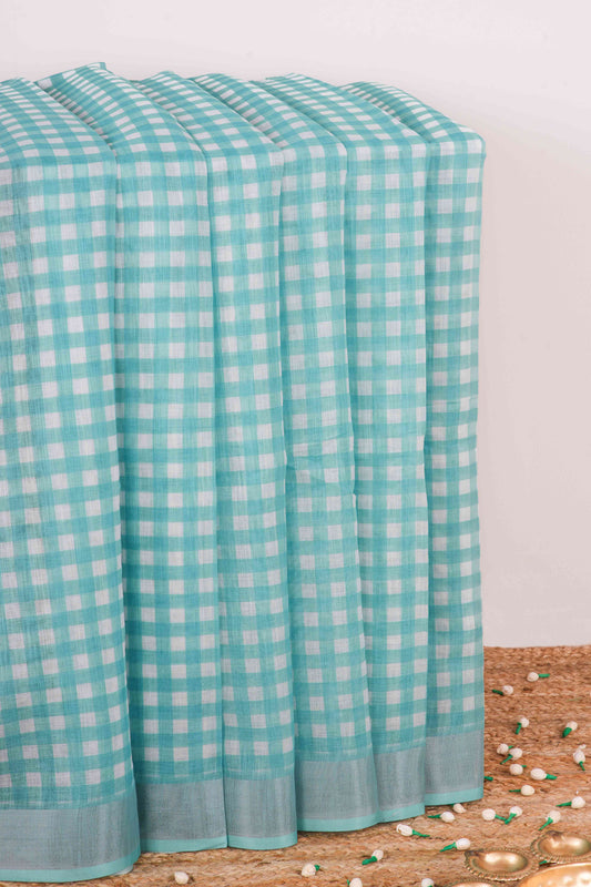Green Linen Saree