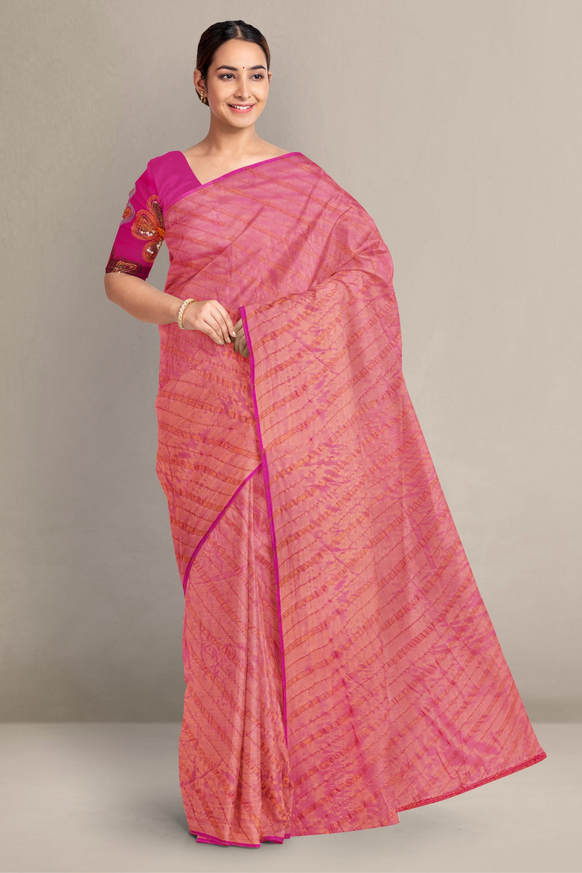 Pink Embroidery Sarees
