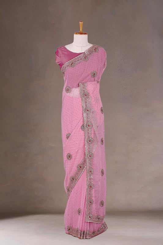 Pink Designer Sarees