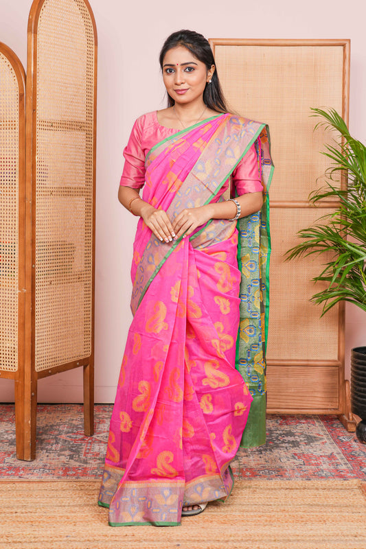 chanderi cotton saree
