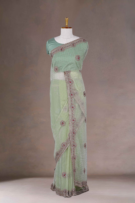 Green Designer Sarees