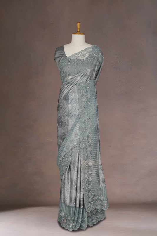 Grey Lycra Sarees