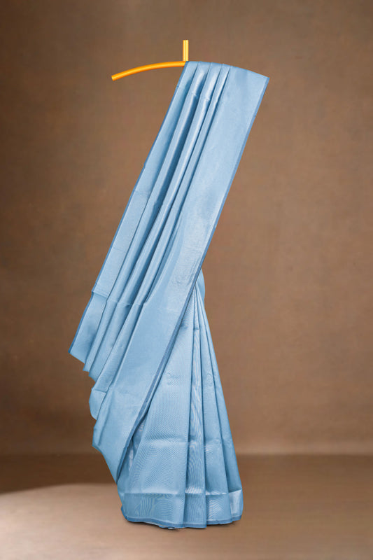blue lichi silk saree