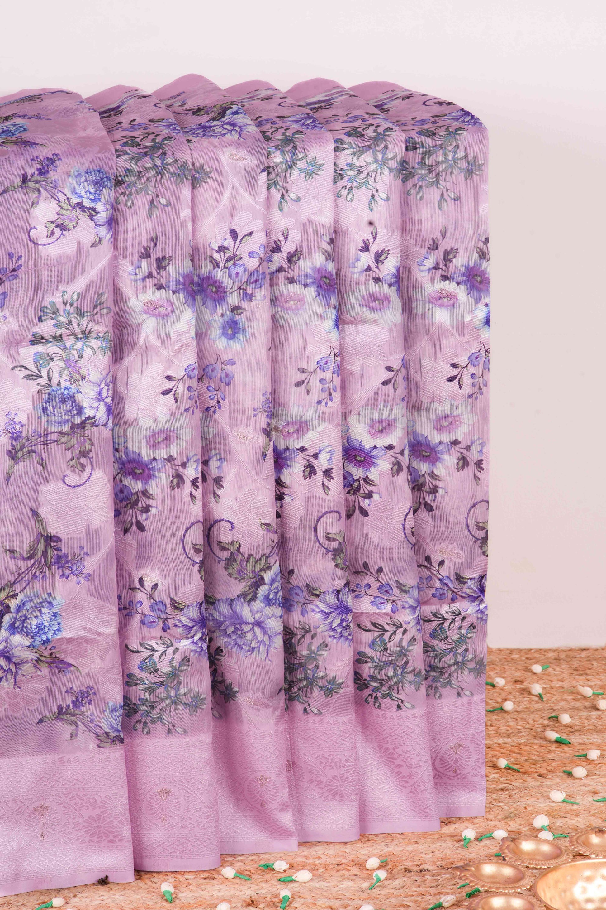 Pink Lucknowi Silk