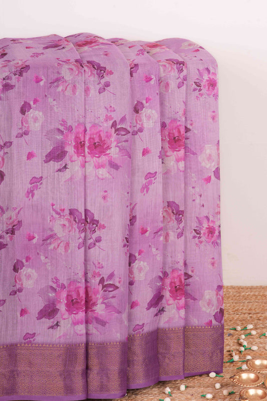 Pink Linen Saree