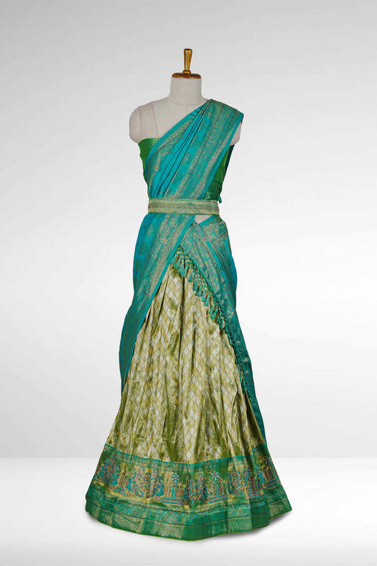 Green Half Sarees