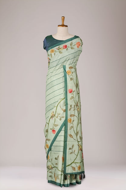 Green Printed Sarees