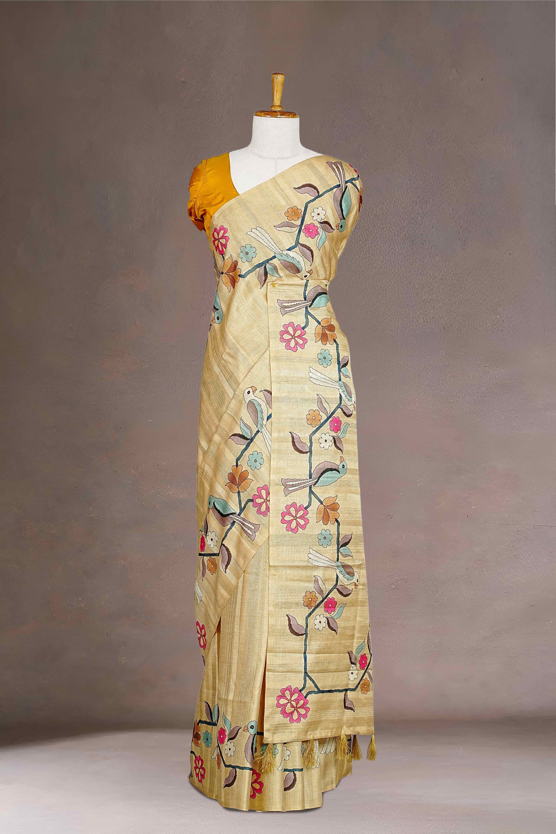 Sandal Tussar Saree
