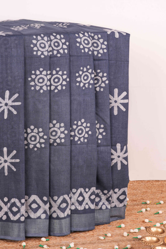 Grey Semi Tussar Sarees