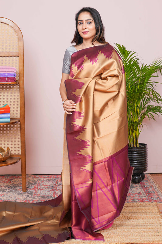 sandal tissue silk saree
