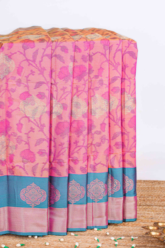 Pink kathan silk saree