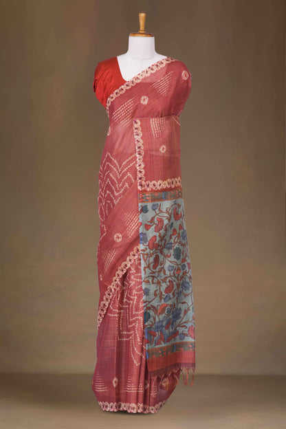 Linen Cotton Saree With Digital Print