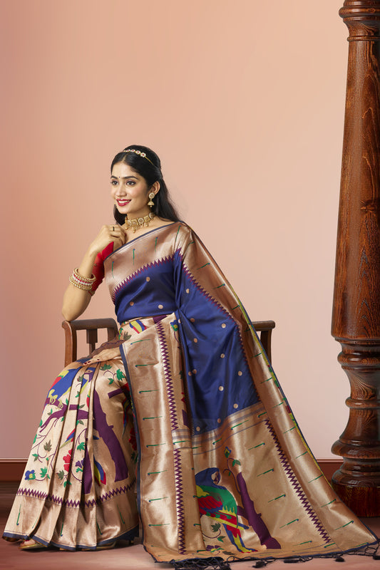 Blue Art Silk