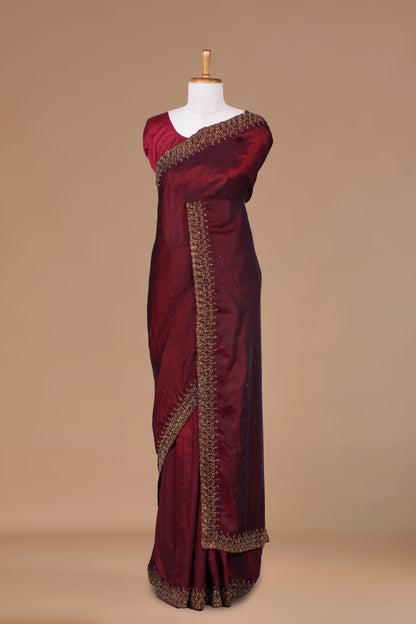 Maroon Designer Sarees