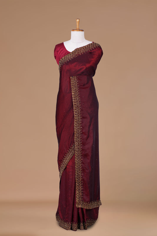 Maroon Designer Sarees