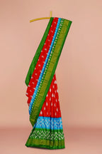 Red Ikkat Silk Pure