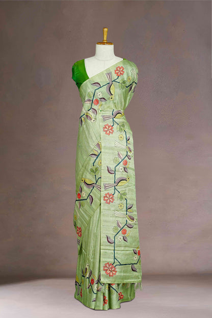 Green Tussar  Sarees