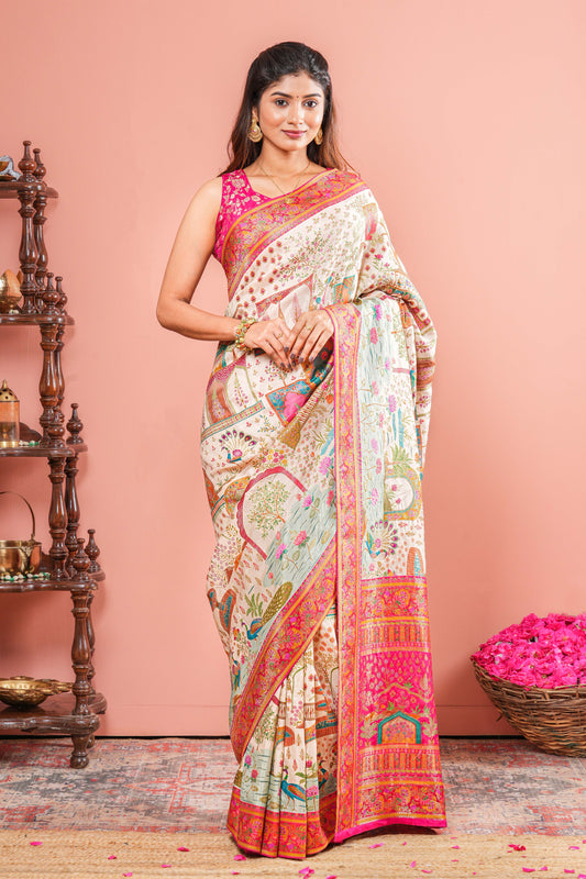Pure Viscose Position Print Sarees