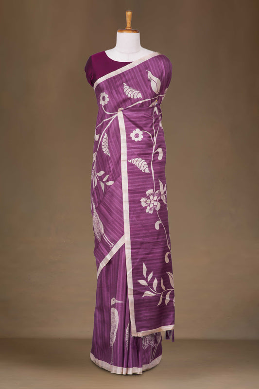 Purple Tussar Sarees