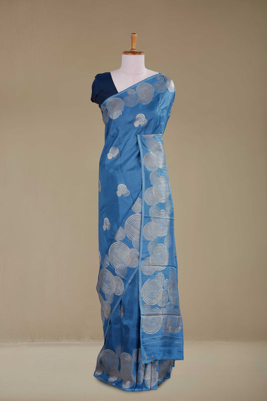 Blue Mushru Silk