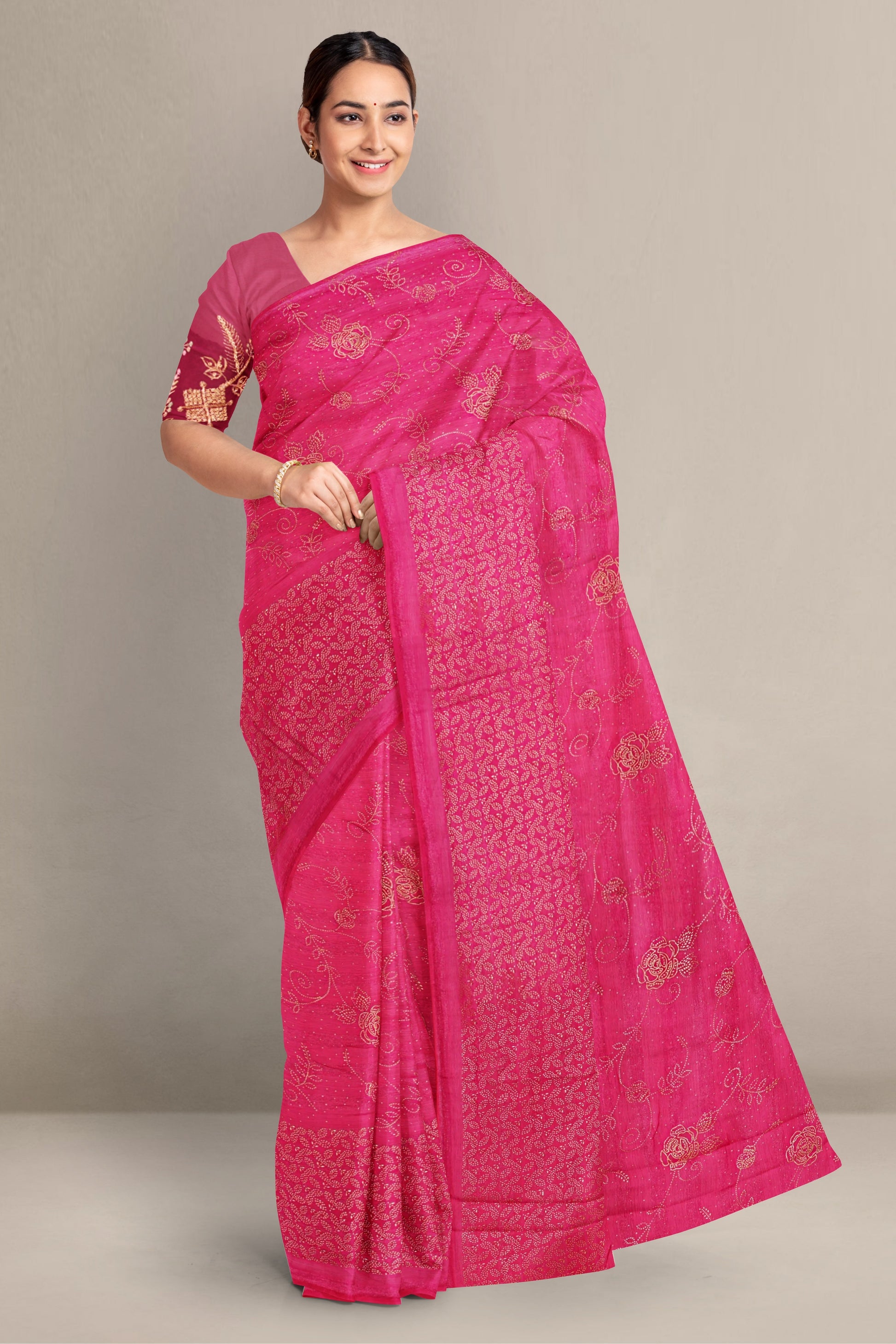 Pink Embroidery Sarees