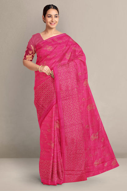 Pink Embroidery Sarees