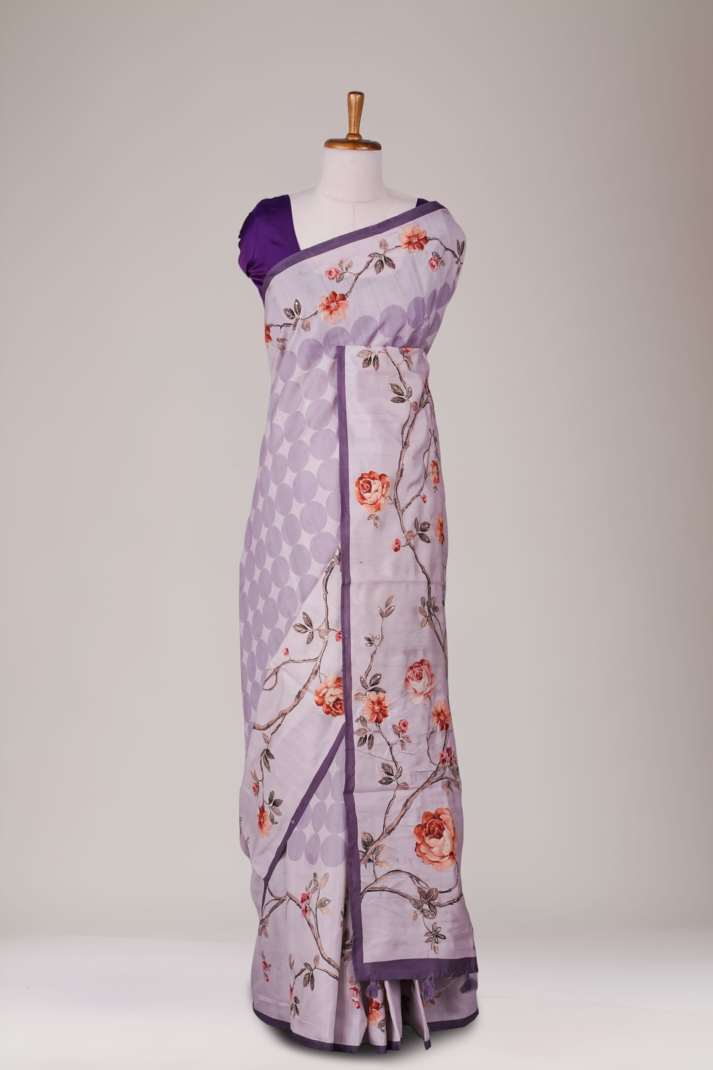Lavender Printed Sarees