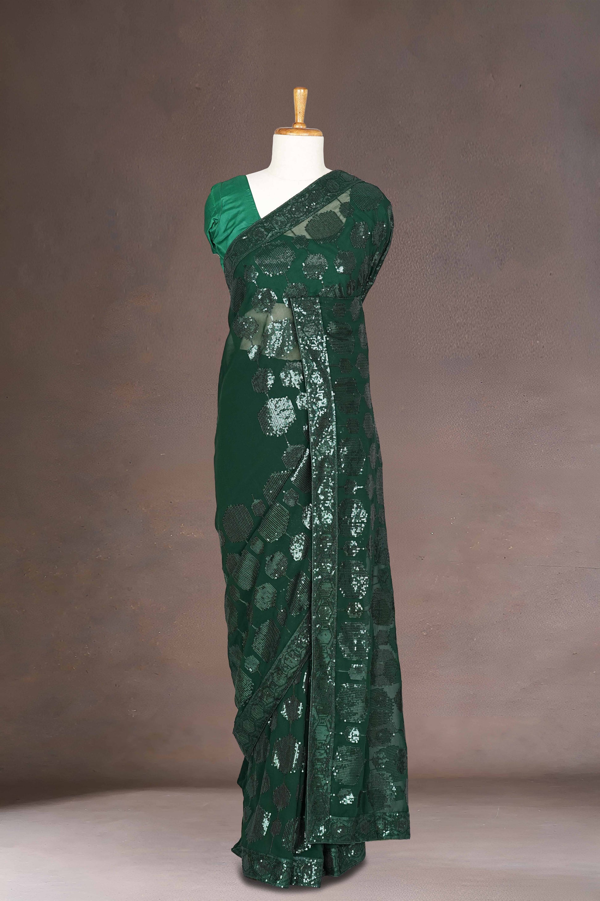 Green Designer Sarees