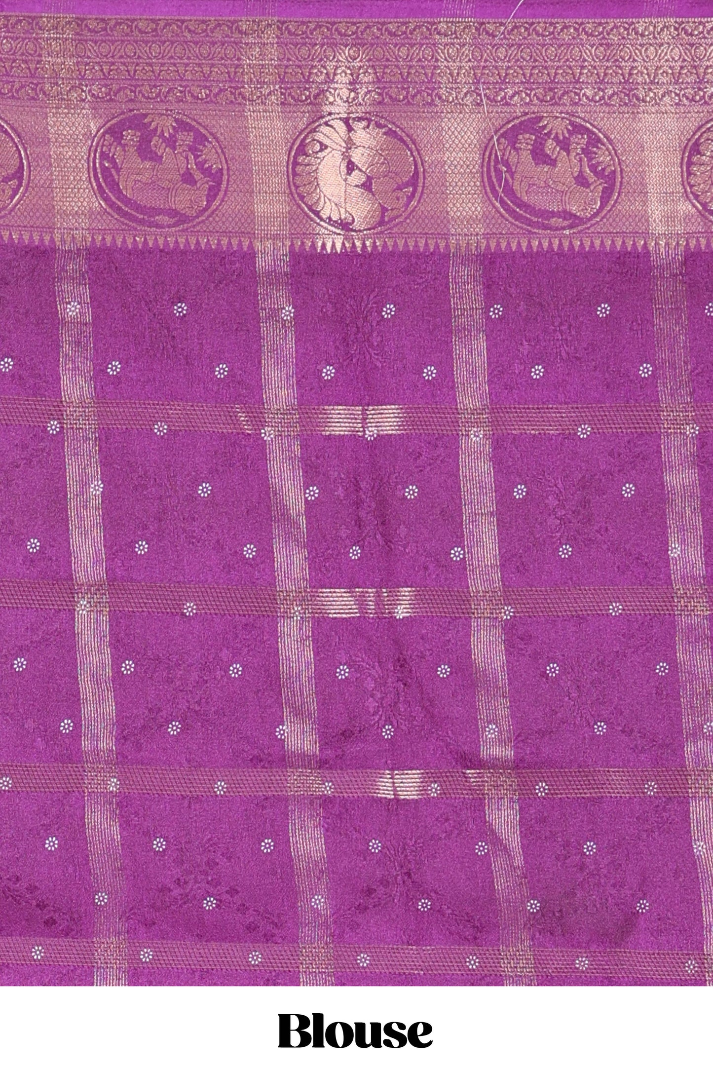 Lavender moss chiffon saree with floral checked butta and self border