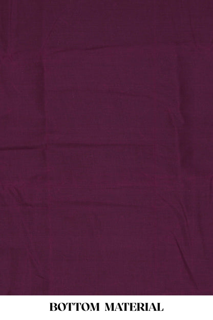 Violet embroidered cotton silk chudidhar material with sequin work and contrast dupatta