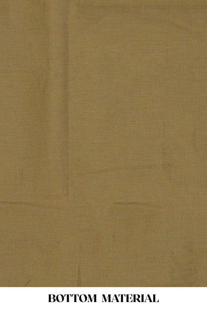 Green cotton embroidered chudidhar material with bottom and striped dupatta