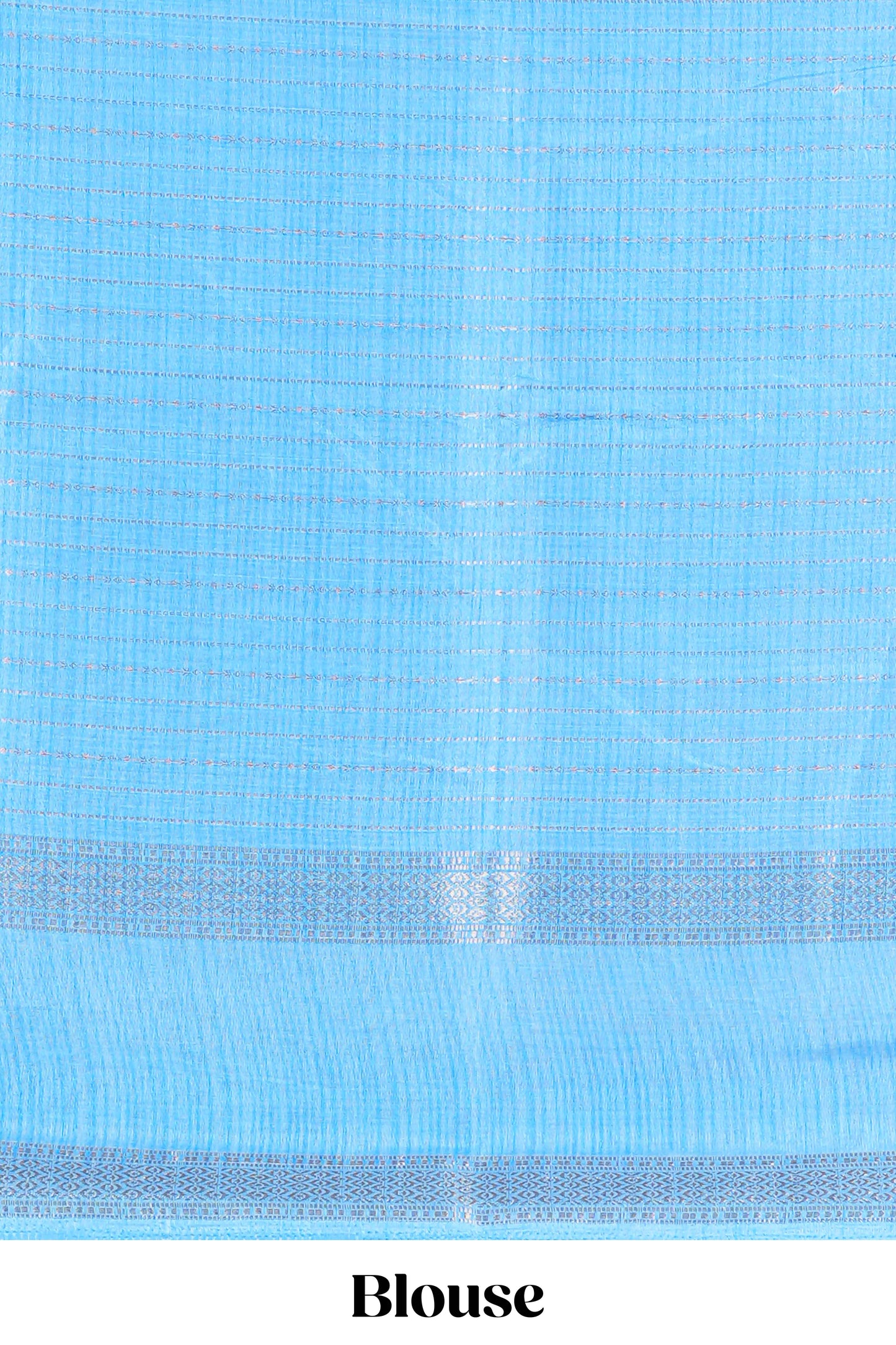 Royal blue zari striped dola silk saree with contrast floral print bentex zari border and printed pallu