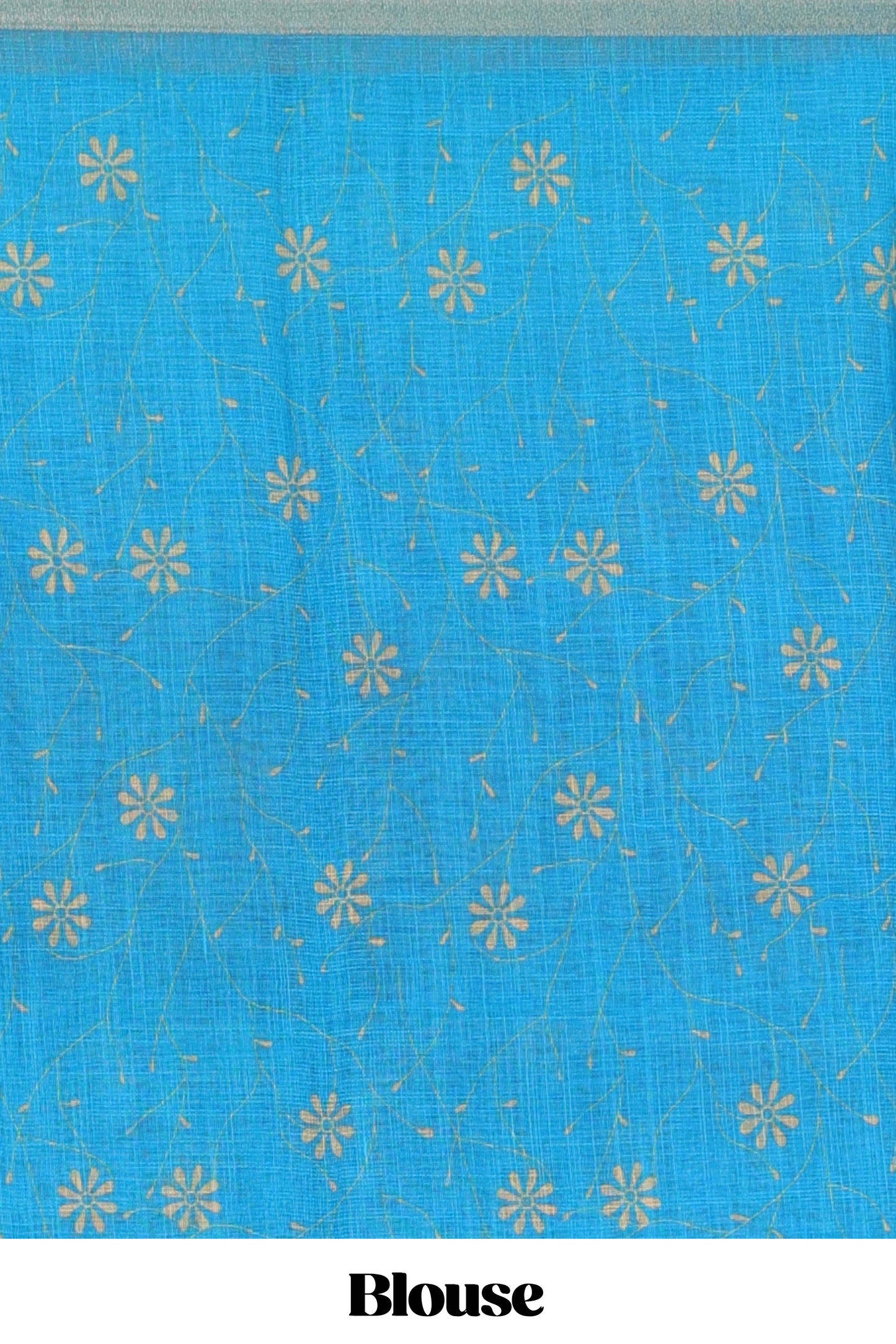 Violet linen saree with all-over butta print, contrast border, printed pallu, and contrast blouse