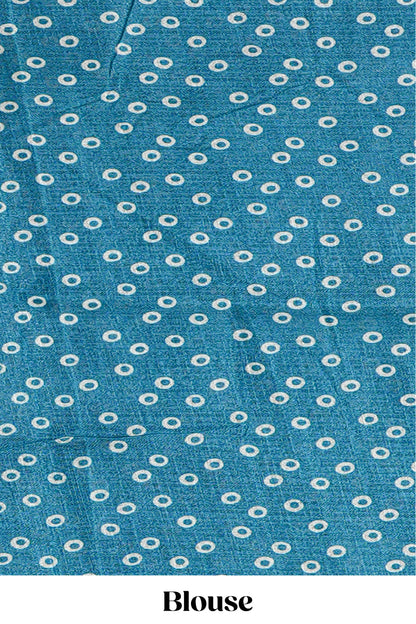 Cream khadi cotton saree with warli design print on body and pallu