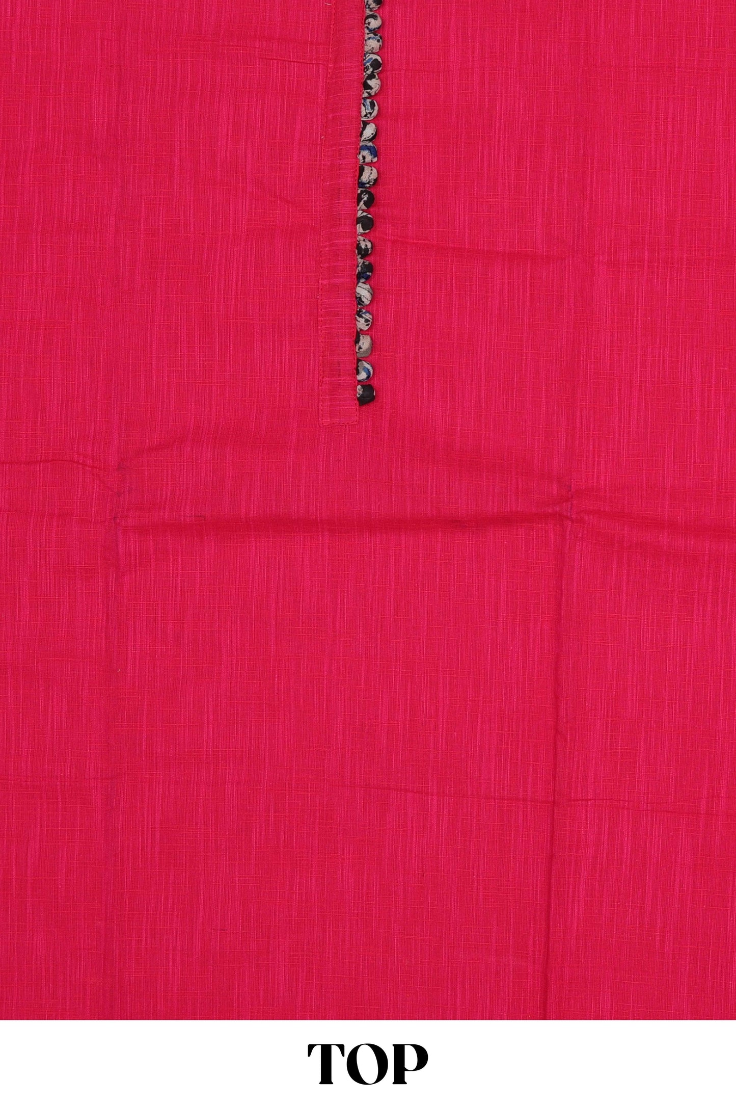 Pink plain cotton chudidhar material with kalamkari style bottom and dupatta